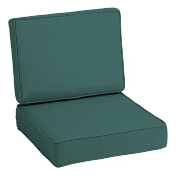 Arden Pasirinkimai ProFoam Essentials Lauko Giliai Sėdėjimo Pagalvėlė Nustatyti, 24 x 24, Povas Mėlyna Žalia Tekstūra