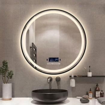 Apvali dušo Smart Vonios Veidrodis Su Bluetooth Kūno Indukcijos Makiažo veidrodėliai Sienos Daugiafunkcinis espejo Namų Tobulinimo GY