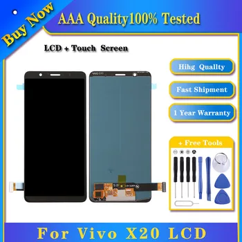 100% Patikrintas LCD Ekranas Touch Panel Vivo X20 Ekranas skaitmeninis keitiklis Visiškai Asamblėja Pakeitimo Telefono Dalys