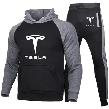 2023 Naują Pavasario Rudens Vyrų hoodie Tesla Automobilio Logotipas spausdinti Atsitiktinis aukštos kokybės Medvilnės vyriškos striukės, Sportiniai