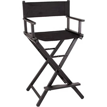 Papildomų Masto Premium Direktoriaus Kėdė Black Rėmas su Juoda Drobė, Counter-Aukštis-aliuminio/medžio masyvo makiažas direktoriaus kėdė XY