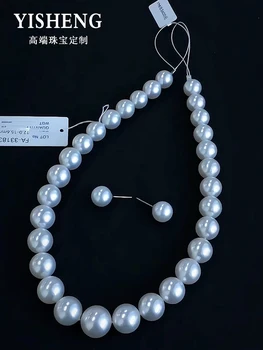 Australijos Nanyang Balta Perlų Vėrinį Gamtos 12-16mm Jūros Perlas Earnail Nustatyti Vietoje Dovanų Turas