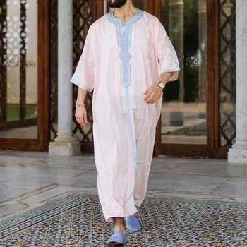 Musulmonų Vyrų Mados Jubba Thobes Arabų Pakistano Dubajus Kaftan Abaja Rūbeliai Islamo Drabužių Saudo Arabija Juoda Ilga Palaidinė-Suknelė