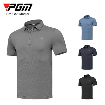 PGM Vyrų Golfas trumpomis Rankovėmis T-shirt Vasaros Sporto Top Polo Marškinėliai Golfo Drabužiai Vyrams YF581