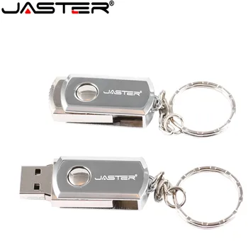 JASTER USB 2.0 Metalo Key Chain USB Flash Drive 16GB 32GB 64GB 128GB Pendrives 4GB 8GB realias galimybes Pen Drive usb stick