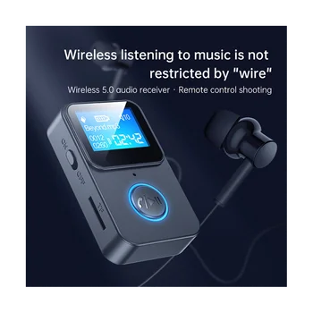 Bluetooth 5.0 Garso Imtuvas, Parama TF Kortelę MP3 Grotuvas Lossless FM Siųstuvas Nuotolinio Valdymo Belaidžio Garso Adapteris